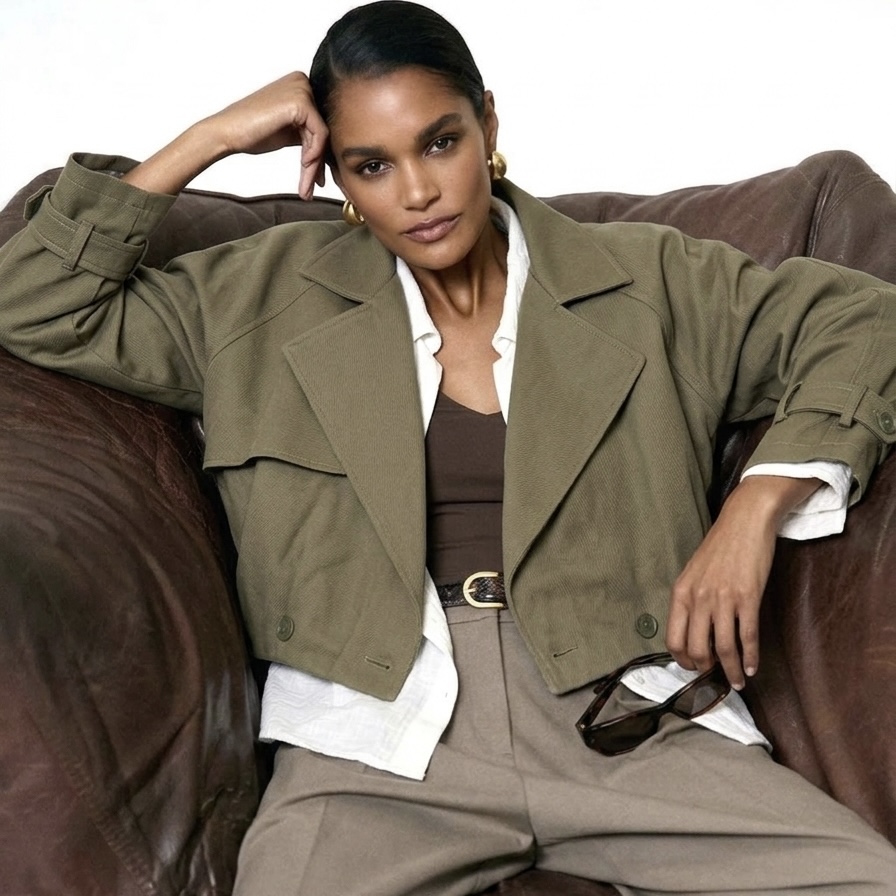 Chaqueta corta trench - Image 3